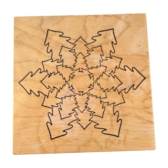Sharon Stearnes Make An Impression Christmas Tree Star Snowflake Rubber Stamp - Picture 1 of 3